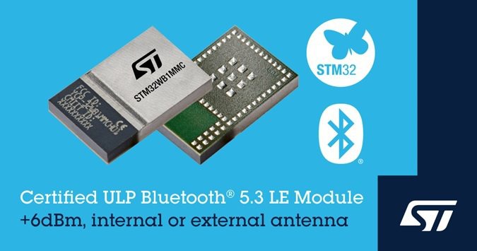 意法半導體推出STM32WB1MMC Bluetooth LE 認證模組，簡化並...