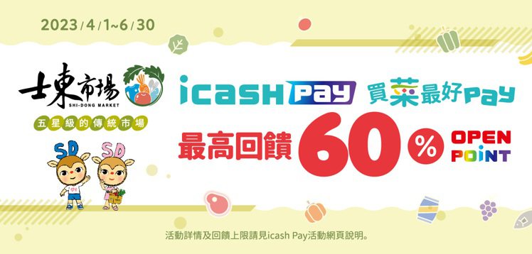 icash Pay深耕庶民經濟，4月起擴增「士東市場」支付場景，4月1日至6月3...