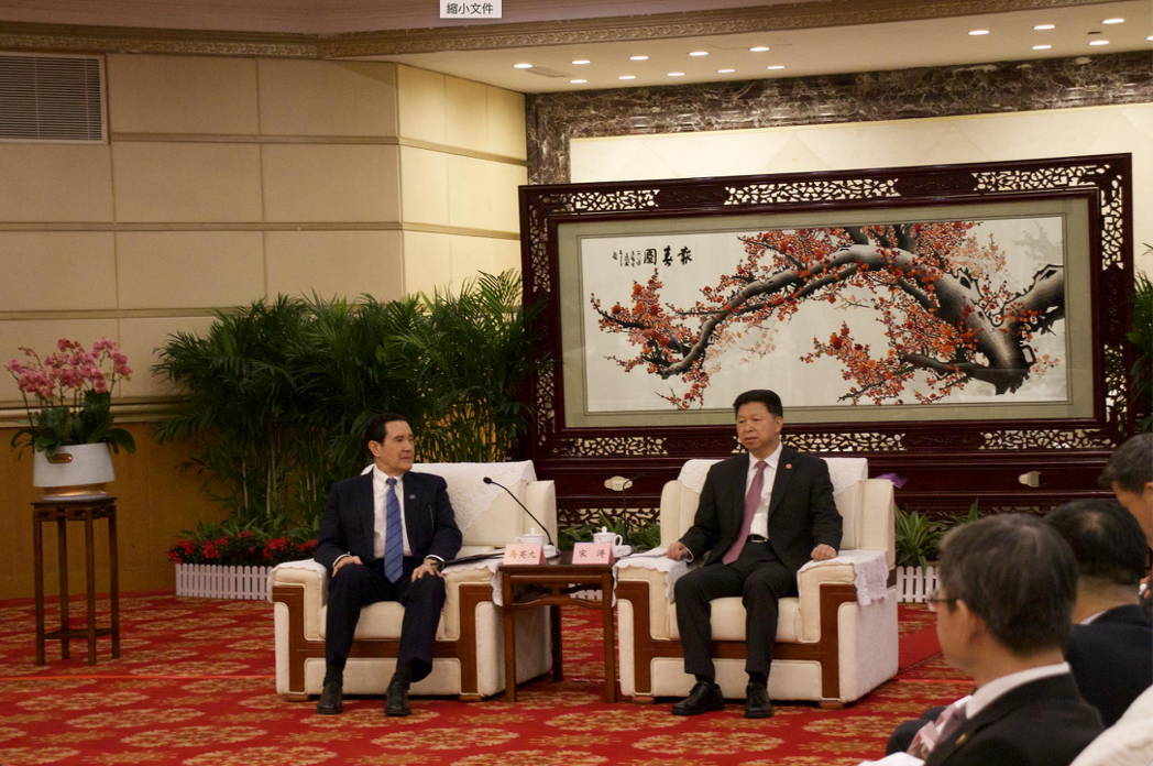 馬英九前總統30日下午在武漢東湖賓館會晤大陸國台辦主任宋濤。記者賴錦宏/攝影
