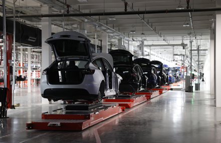 特斯拉（Tesla）位於美國德州的生產線。  美聯社