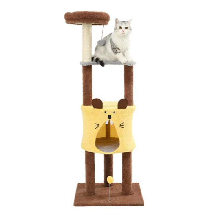 樂天購物4月1日至4月30日推出「萌寵貓貓節」，「老鼠造型四層貓跳台」原價1,760元、活動特價850元。圖／樂天購物提供