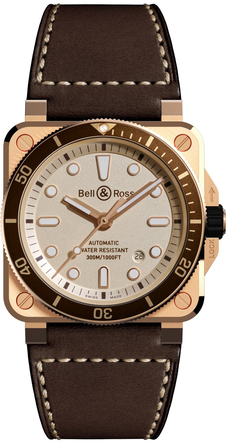BR 03-92 White Bronze，自動上鍊機芯、青銅、時間顯示、防水300米、限量999只，15萬2,000元。圖／Bell & Ross提供