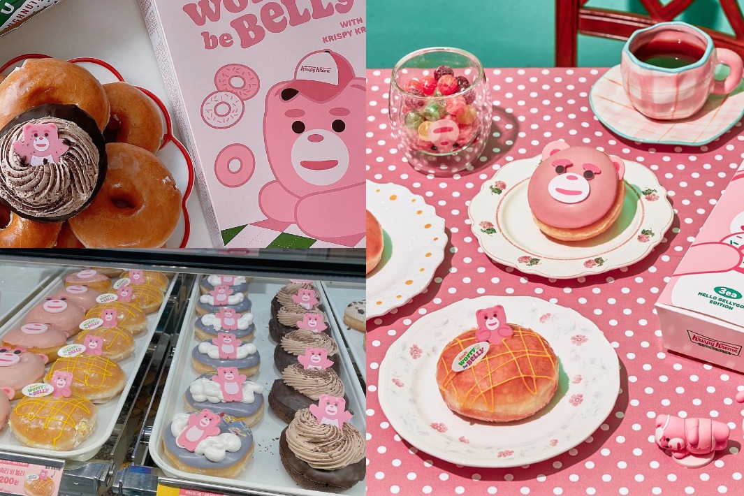 少女心大爆發！韓國「Krispy Kreme x Belly熊」推4款超Q甜甜圈，Belly熊店員包裝盒好欠收