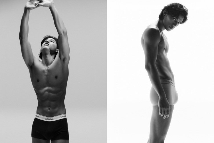 Calvin Klein亞太區形象廣告，邀請了台灣演員朱軒洋拍攝，大秀精實肌肉線條。圖／摘自facebook
