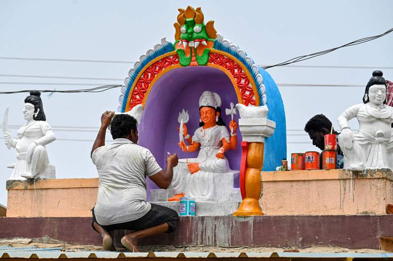 印度警方近日逮捕五名被控进行活人献祭仪式的男子，据信还有其他人在逃。印度寺庙示意图。法新社(photo:UDN)