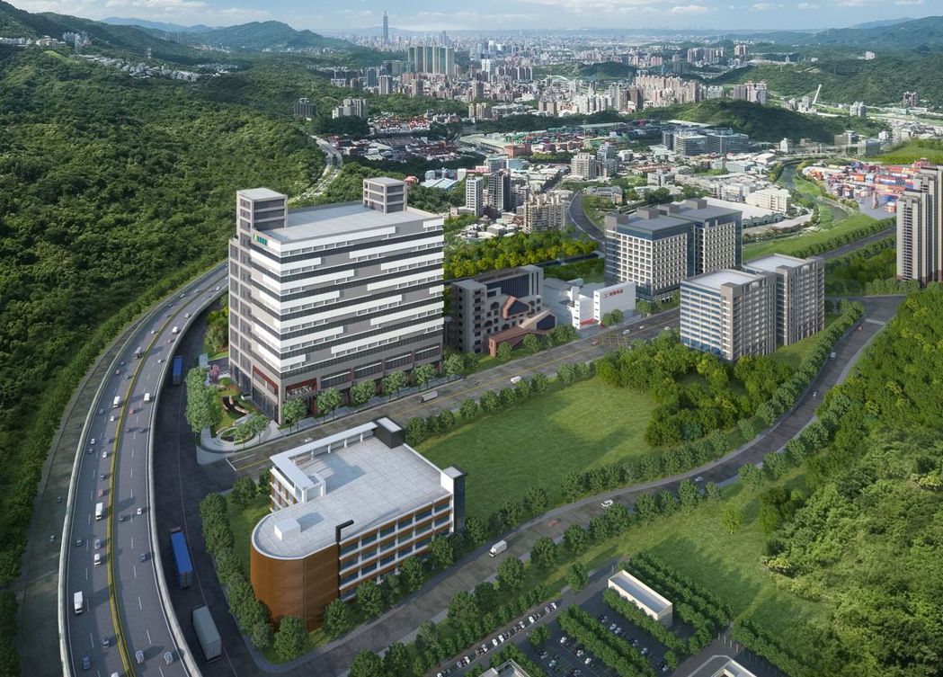 東煒建設汐科旗艦廠辦「東煒大局」建築3D與實景環境合成圖。