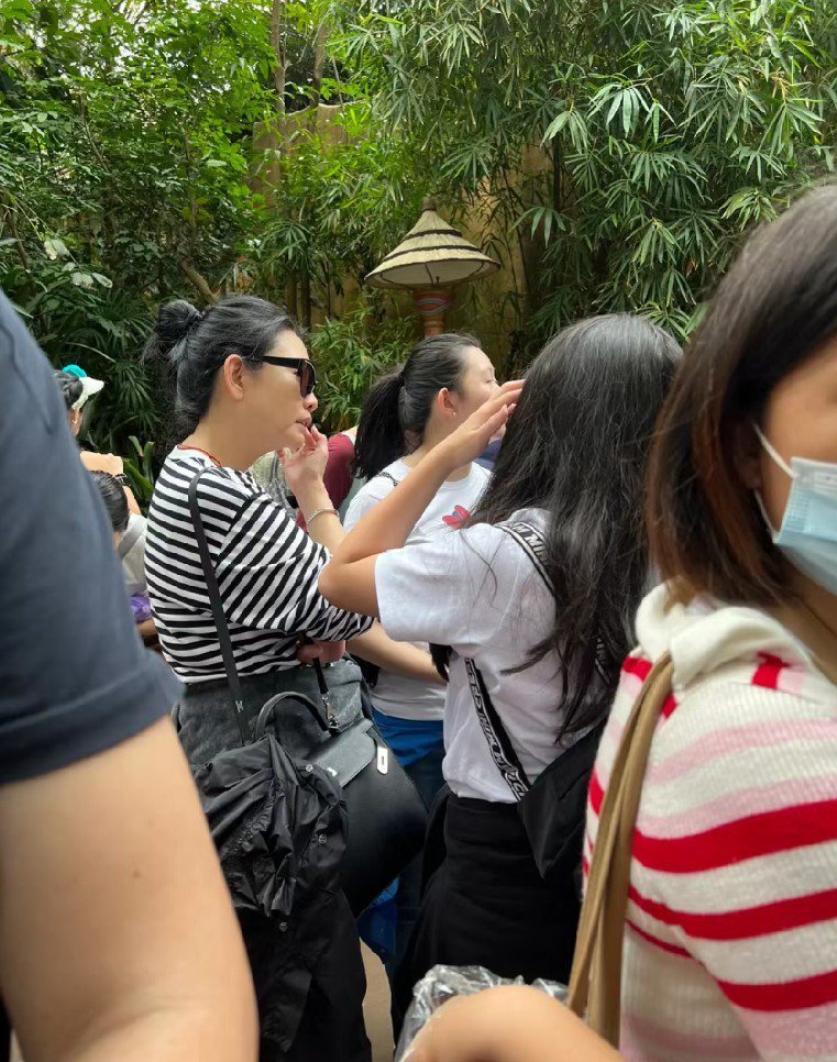 網友在香港迪士尼樂園偶遇邱淑貞。 圖／擷自小紅書