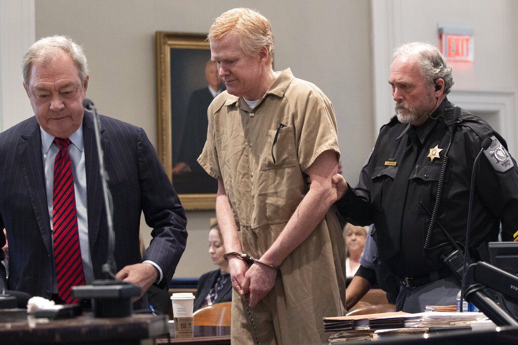 圖為美國知名律師梅鐸克（Alex Murdaugh）殺妻殺子案開庭畫面。 圖／美聯社