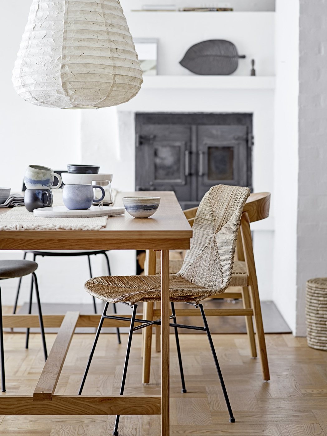 Nor丹麥鄉景海草編織餐椅。 圖／瑪黑家居提供