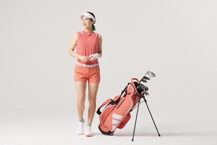 adidas Golf力挺女性高球員，推出了一系列以珊瑚色作為主要色彩的女裝單品，藉以呈現女性樂觀活力。圖／adidas Golf提供