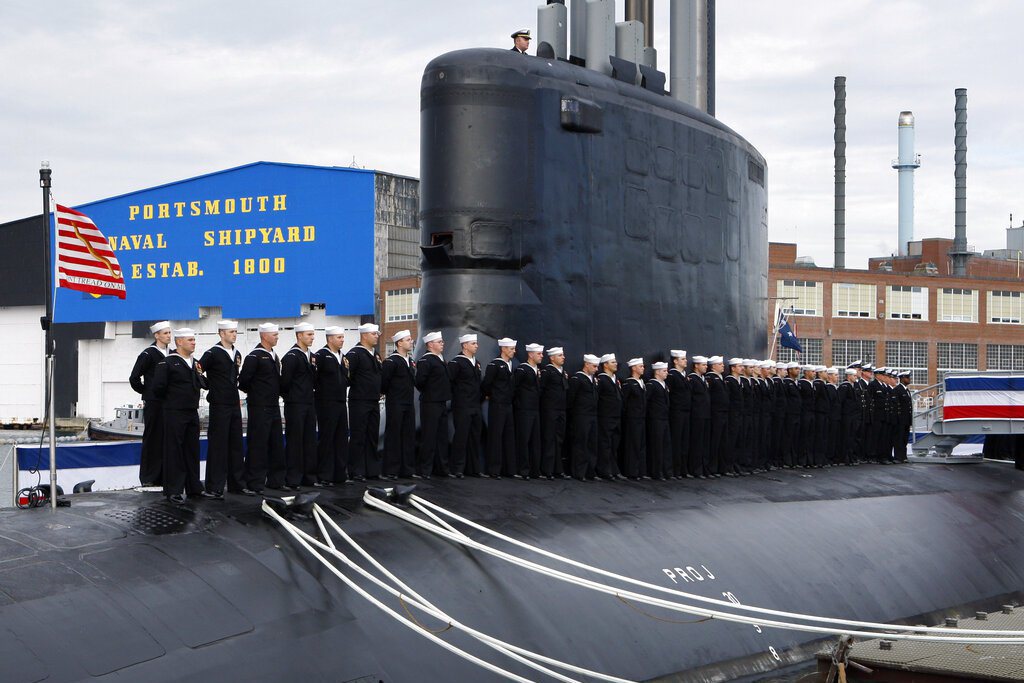 圖為美軍維吉尼亞級核潛艇新罕布夏號。 圖／美聯社