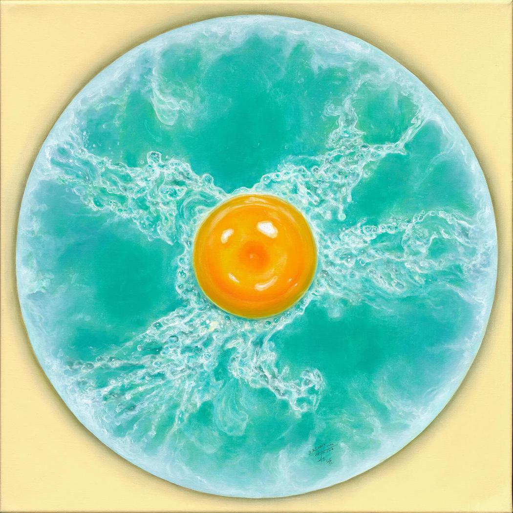 蛋蛋的小願望, 油畫, 50x50cm, 2017。圖／藝術家提供
