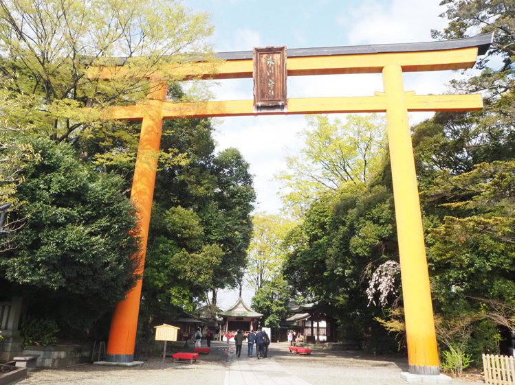 神社入門第一景─全日本最大的木造鳥居。記者羅建怡／攝影