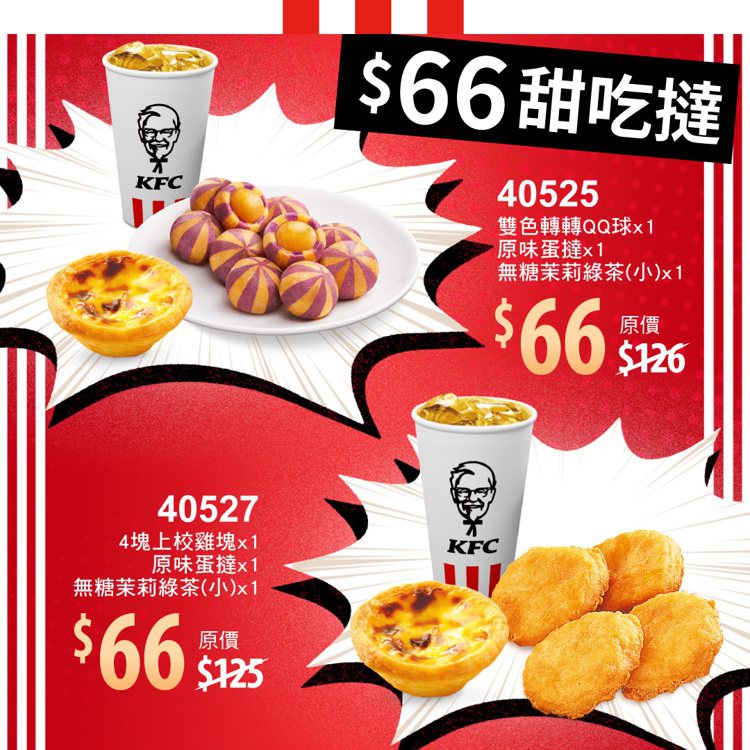 「元點心套餐」提供4種方案，原價113～126元，均一優惠價66元，約享5...