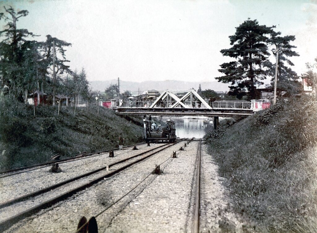 1870年日本的鐵道一景。 圖／美聯社