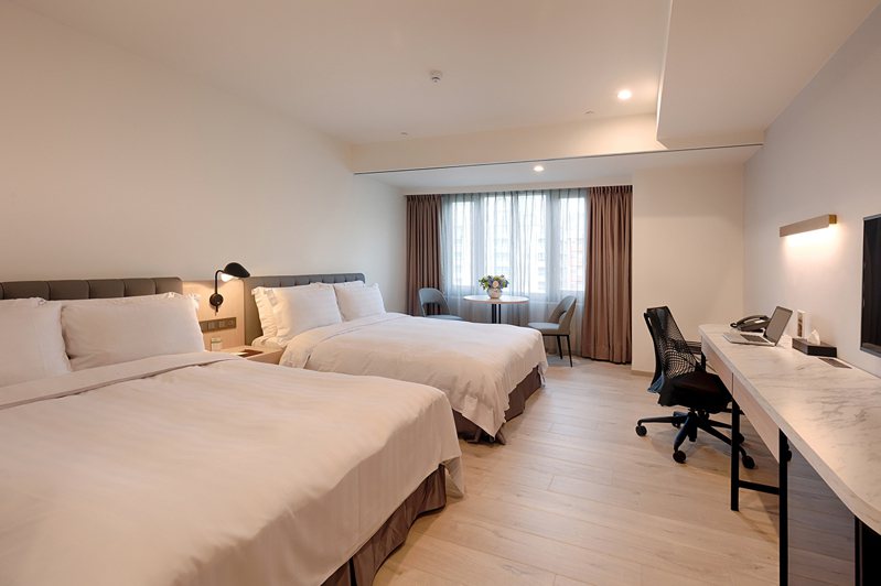 新竹福華公寓式豪華雙床房型。圖／福華大飯店提供