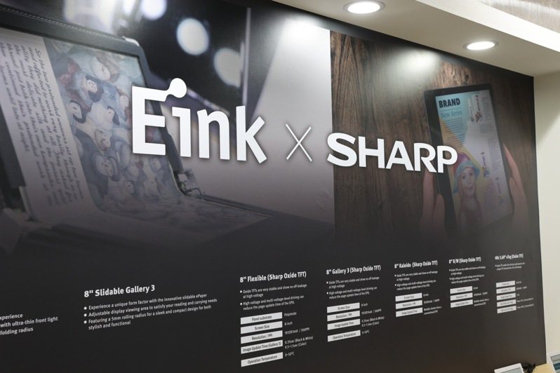 夏普SHARP與元太科技共同推廣省電、環保、無害眼睛的電子紙顯示技術。夏普／提供