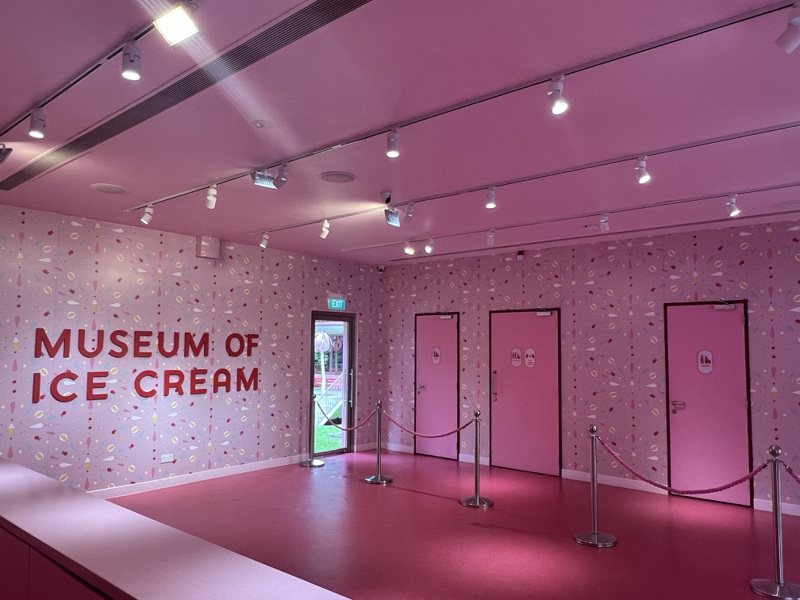 冰淇淋博物館以粉紅為主要視覺。記者許晉榮／攝影