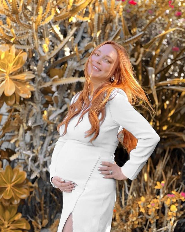 琳赛萝涵秀出孕肚，充满幸福的感觉。图／摘自IG