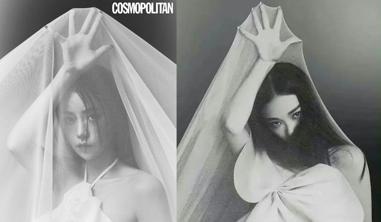 林智妍雜誌照（左）被指抄襲。圖／微博、Instagram／cosmopolitankorea