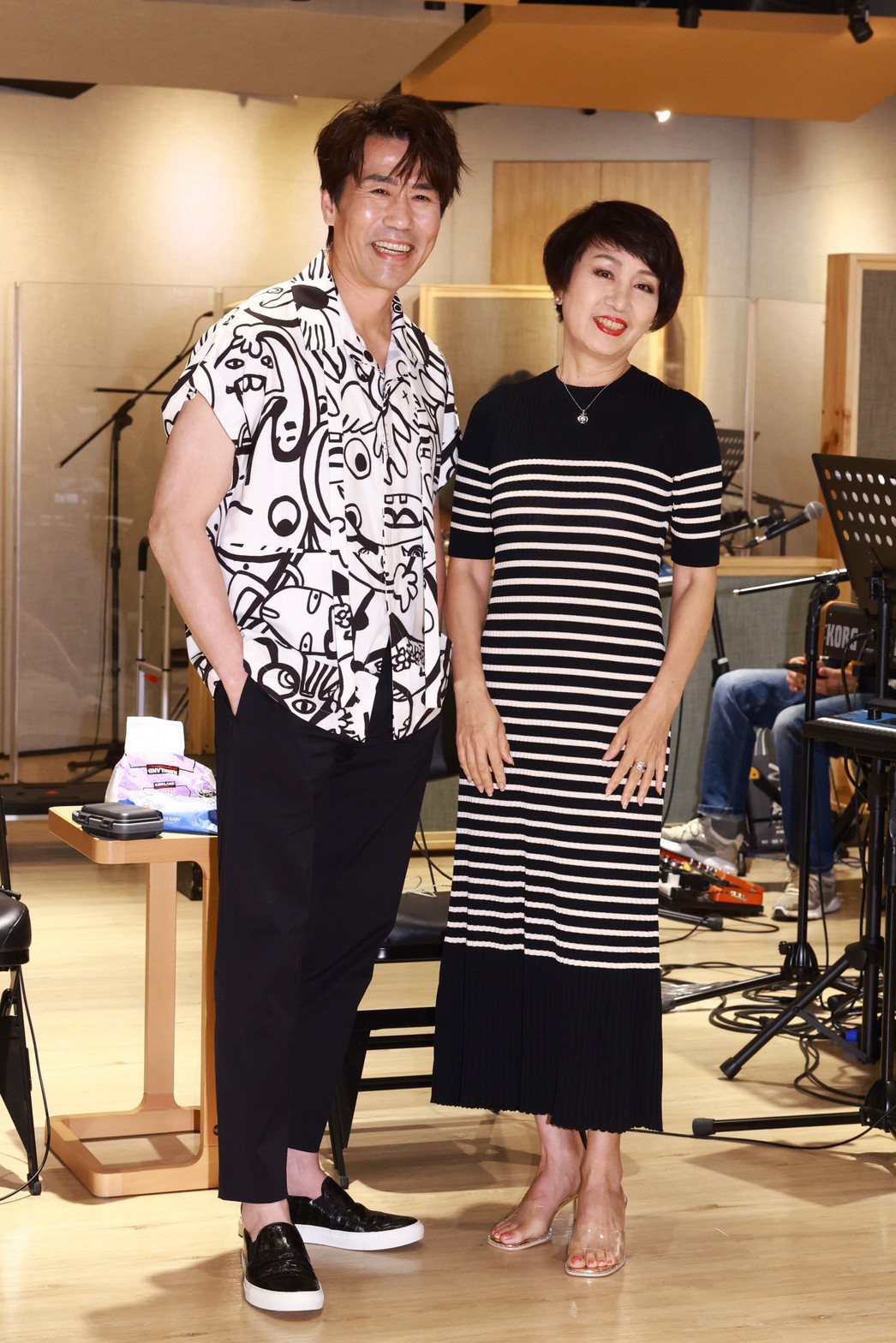 罗时丰(左)跟林淑容当年以“无言的结局”一曲红遍全台。记者王聪贤／摄影