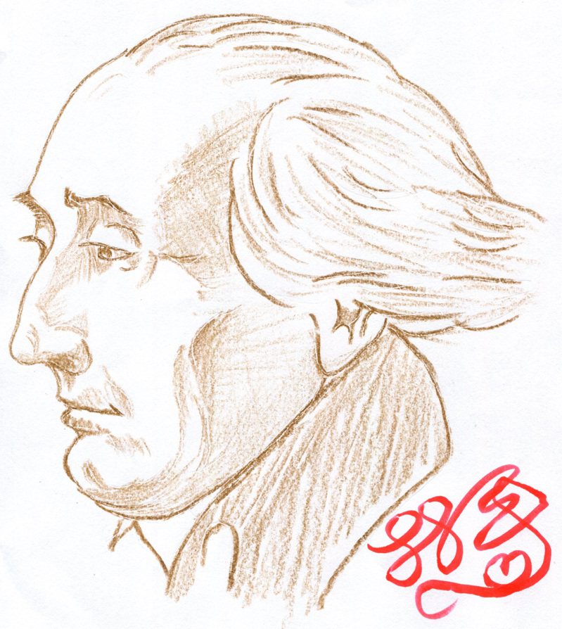 拉格朗日（Joseph Lagrange；1736-1813）。林一平／繪