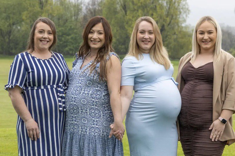 四姊妹感情非常好，就連懷孕都在同一時期。圖擷自紐約郵報