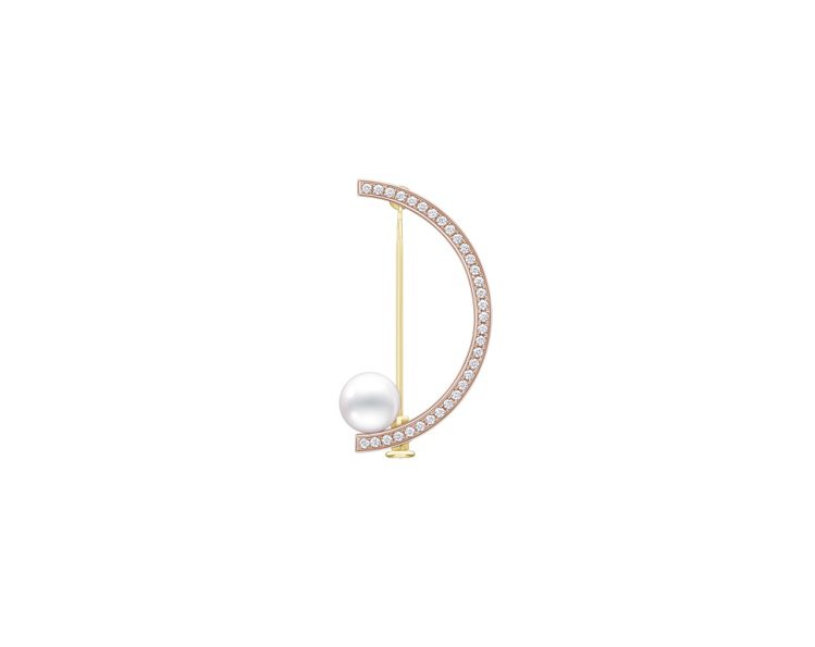 TASAKI kinetic鑽石胸針，黃K金鑲嵌鑽石與Akoya珍珠，15萬3,000元。圖／TASAKI提供