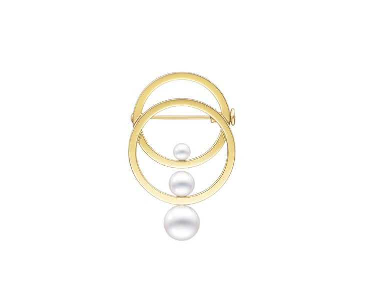 TASAKI cosmic胸針，黃K金鑲嵌Akoya珍珠，11萬5,000元。圖／TASAKI提供