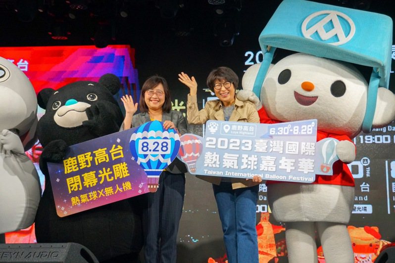 副市長林奕華熱情預告熊讚熱氣球將前往歐洲，邀請國外旅客來台北體驗不同驚喜。北市觀傳局提供