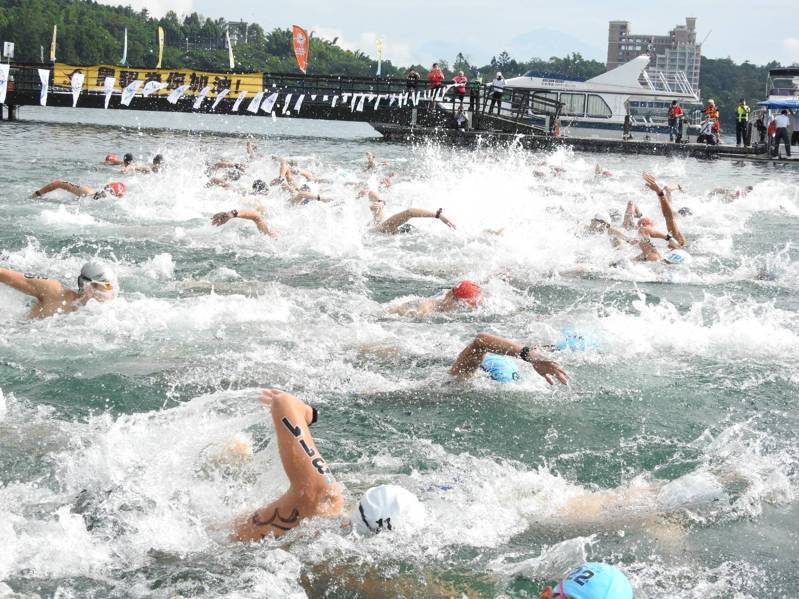 2023第11屆亞洲盃公開水域游泳錦標賽，原訂6月在日月潭舉行，但受水情影響而延至明年。圖／南投縣政府提供
