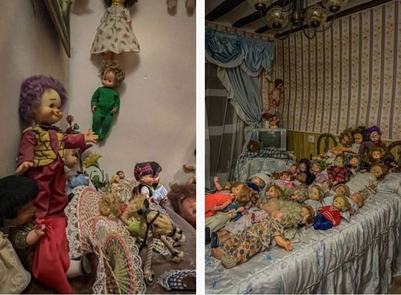 這間廢棄屋內堆滿1000多個娃娃，讓人看了毛骨悚然。圖擷自Instagram