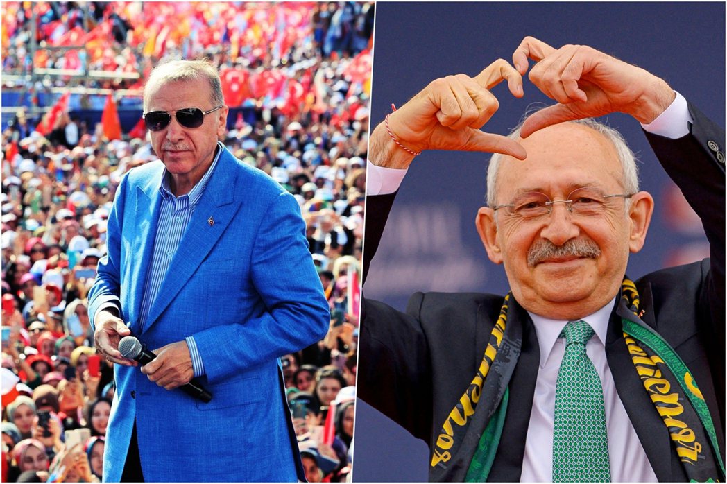 土耳其將在5月14日迎來總統暨國會大選，反對陣營的基里達歐魯（右）將對上執政20...