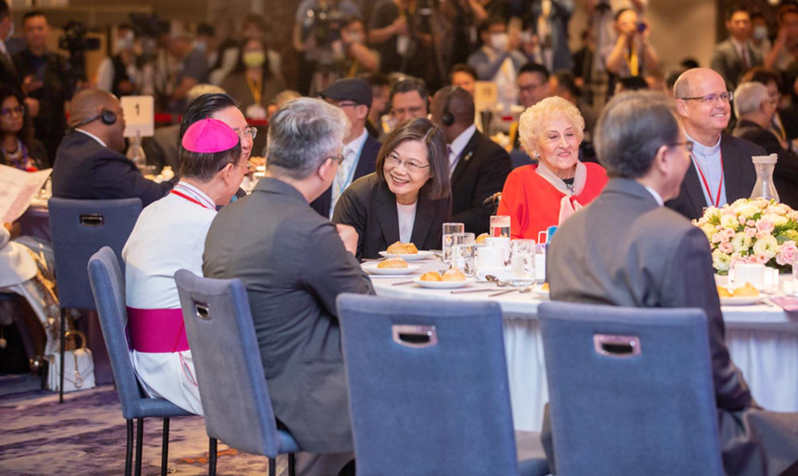 蔡英文總統今天上午出席「2023國家祈禱早餐會」。圖／總統府提供