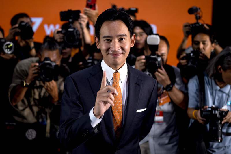 皮塔帶領「前進黨」成為泰國第一大黨。 法新社