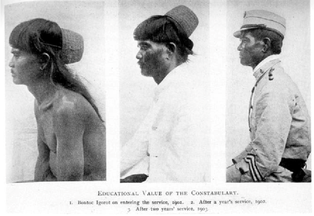 在1910年美國出版的殖民地報告中，伍斯特放入了他不同時間所拍攝的三張穆羅的照片...