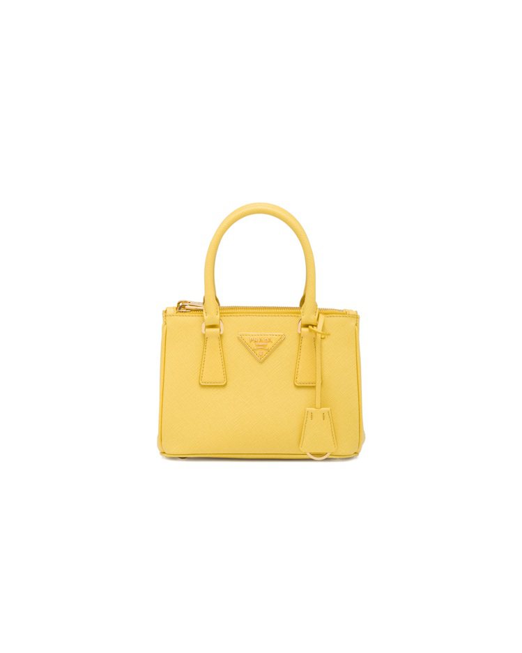Prada Galleria Saffiano皮革包款黃色款，11萬元。圖／Pr...