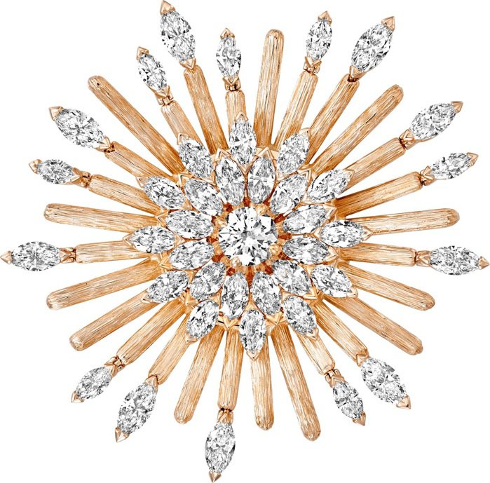 Limelight頂級珠寶系列18K玫瑰金鑽石胸針，價格店洽。圖／PIAGET提...