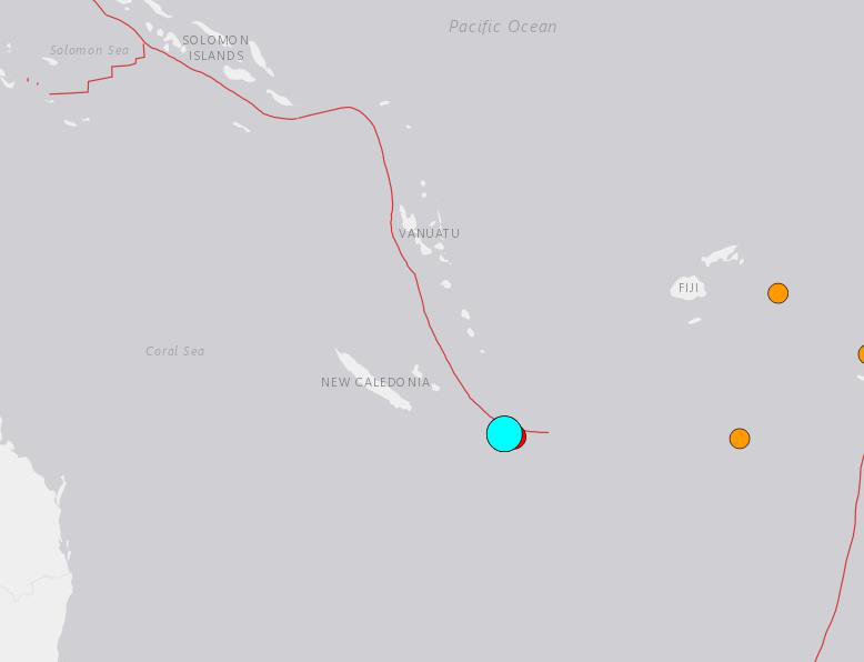 美國地質調查局指出，南太平洋19日發生規模7.7強震，並引發區域性海嘯警報。USGS