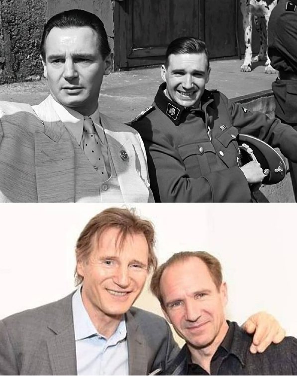 連恩尼遜（左）與雷夫范恩斯被影迷認為愈看愈有「兄弟臉」。圖／摘自imdb、IG