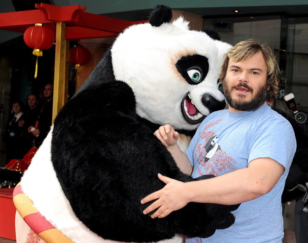 傑克布萊克是「功夫熊貓」系列的配音主角。（歐新社資料照片）