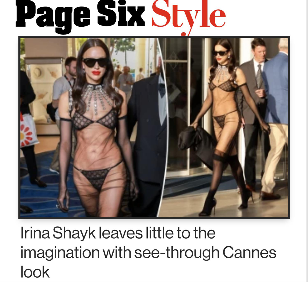 伊莉亚娜莎伊克最新坎城服装，有如只穿了性感内衣就走出门。图／摘自Page Six Style