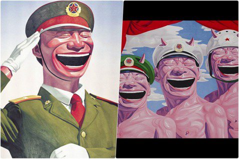 繼李昊石事件後，中國知名當代藝術家岳敏君在2000年代創作的「大笑」系列，被中國...
