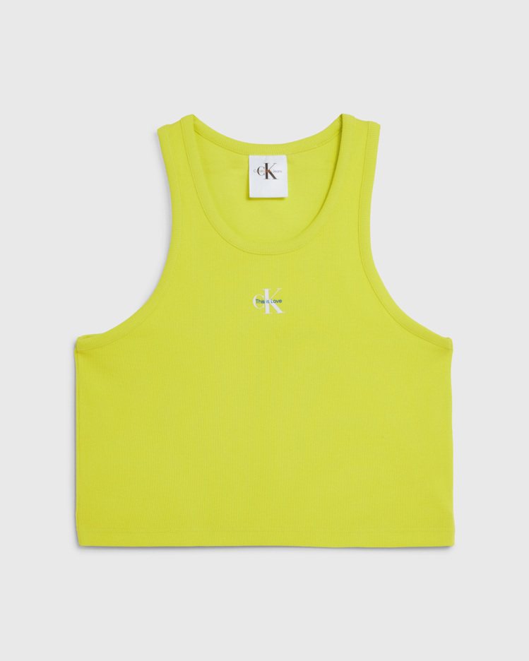 Calvin Klein Pride標誌羅紋短版背心，2,280元。圖／Calvin Klein提供
