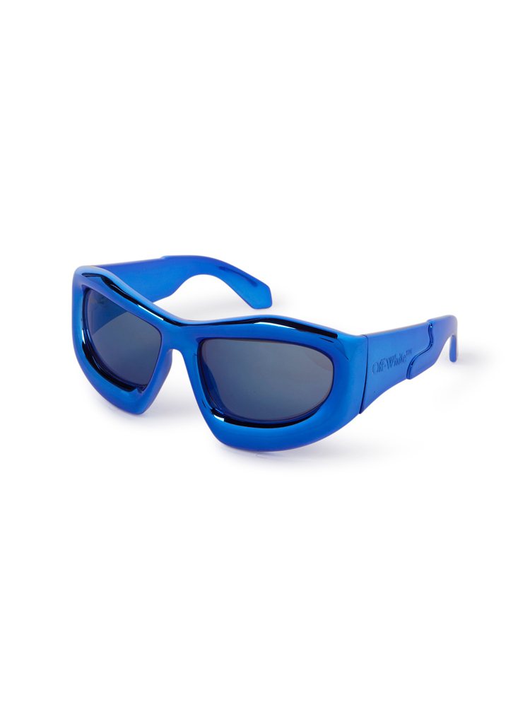 Off-White Katoka鏡面藍太陽眼鏡，15,300元。圖／Off-Wh...
