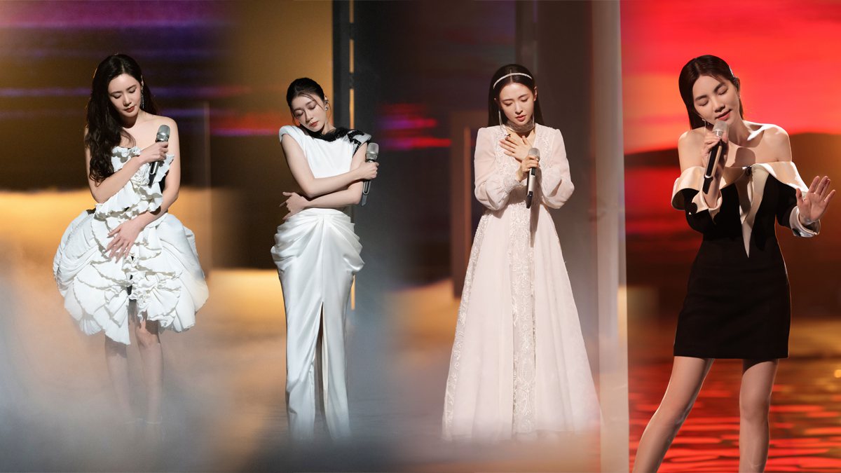 秋瓷炫、賈靜雯、吳倩、Ella在《乘風2023》表演《一起吃苦的幸福》。 圖／截自YouTube