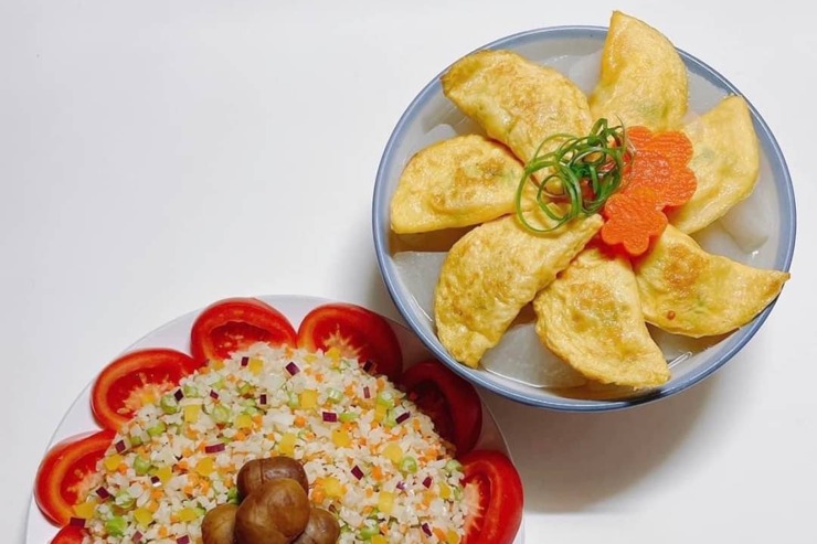 彩虹餐盤🌈減醣料理之手工蝦仁蛋餃蘿蔔湯