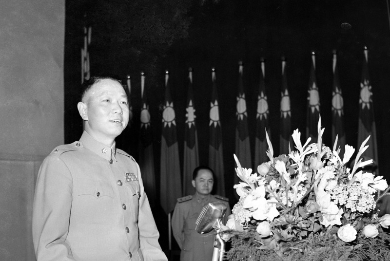 1957年5月30日，新任警務處長郭永在就職典中致詞。圖／聯合報系資料照片