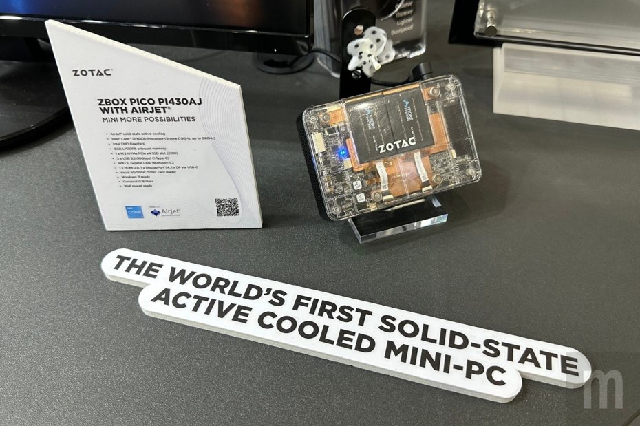 ▲採用Airjet Mini固態主動散熱晶片設計的微型PC「ZBOX pico PI430AJ」