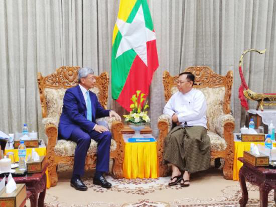 陸駐緬大使陳海31日再度會見緬甸副總理兼內政部長梭突，雙方就打擊緬甸境內涉電信詐...
